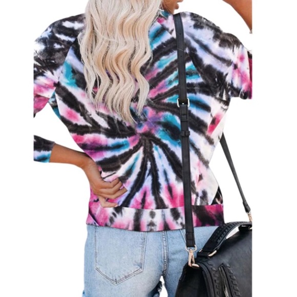 Tie dye casual long sleeves top - Picture 3 of 6